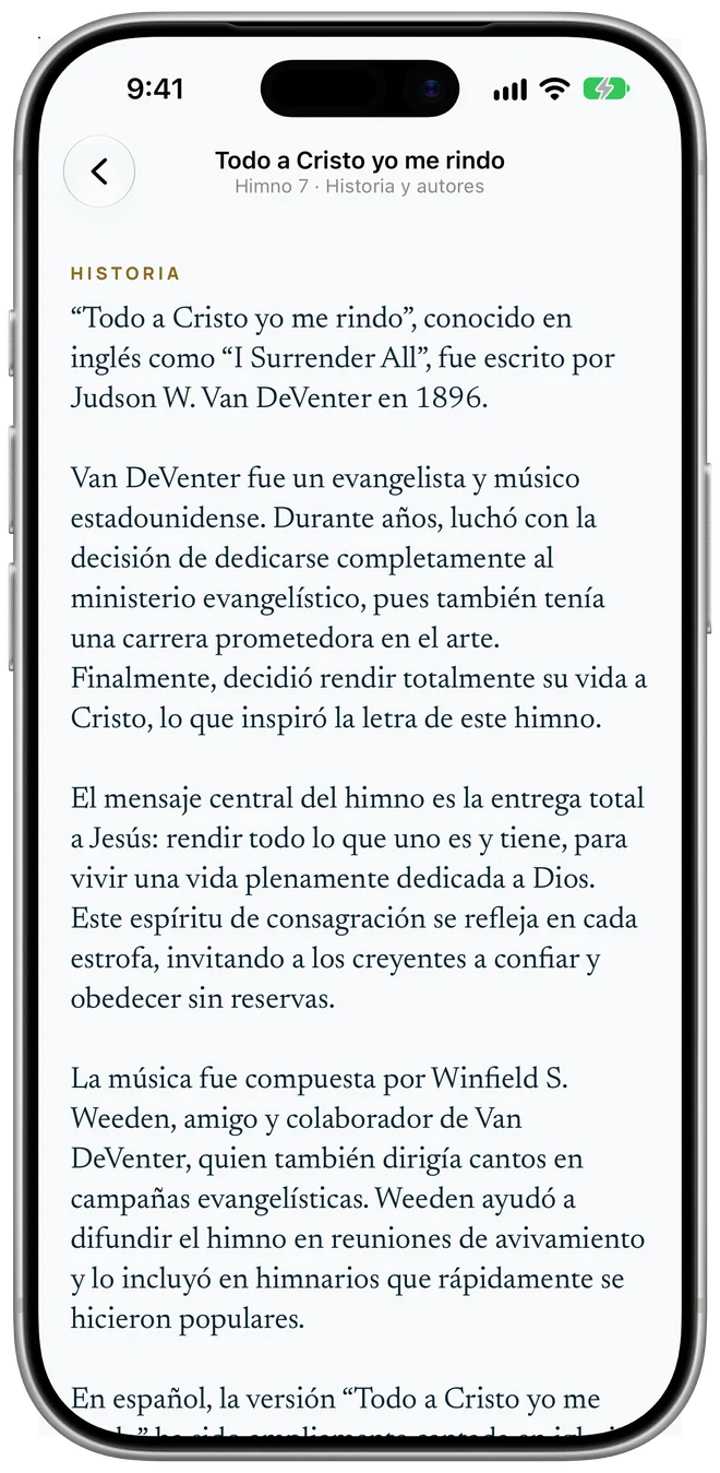 Historia y autores de «Todo a Cristo yo me rindo» en la app